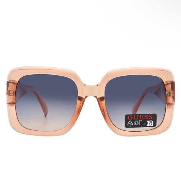 GUESS FACTORY Blue Gradient Square Ladies Sunglasses - Picture 1 of 4